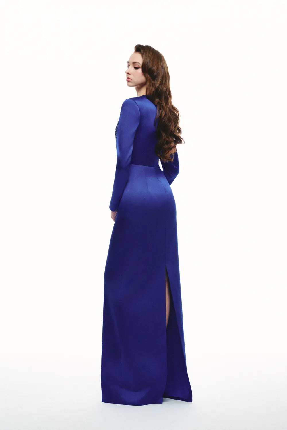 Diagonal Draped Chest Flap Straight Dress
