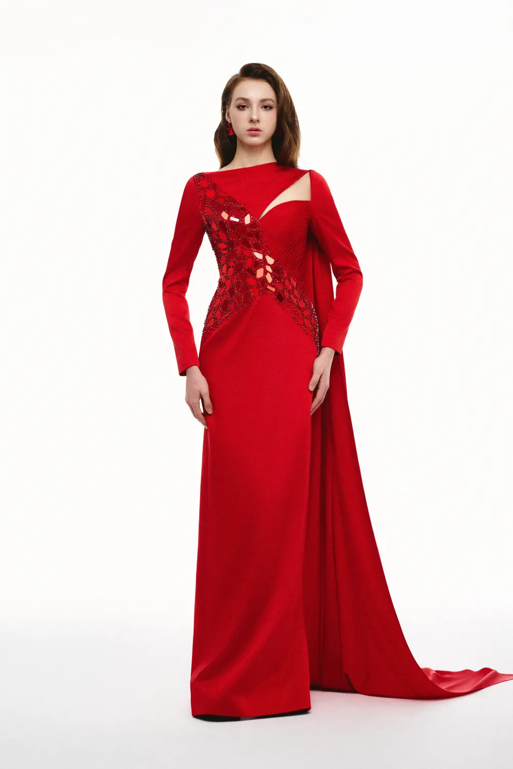 Asymmetric Details Long Back Flap Straight Dress