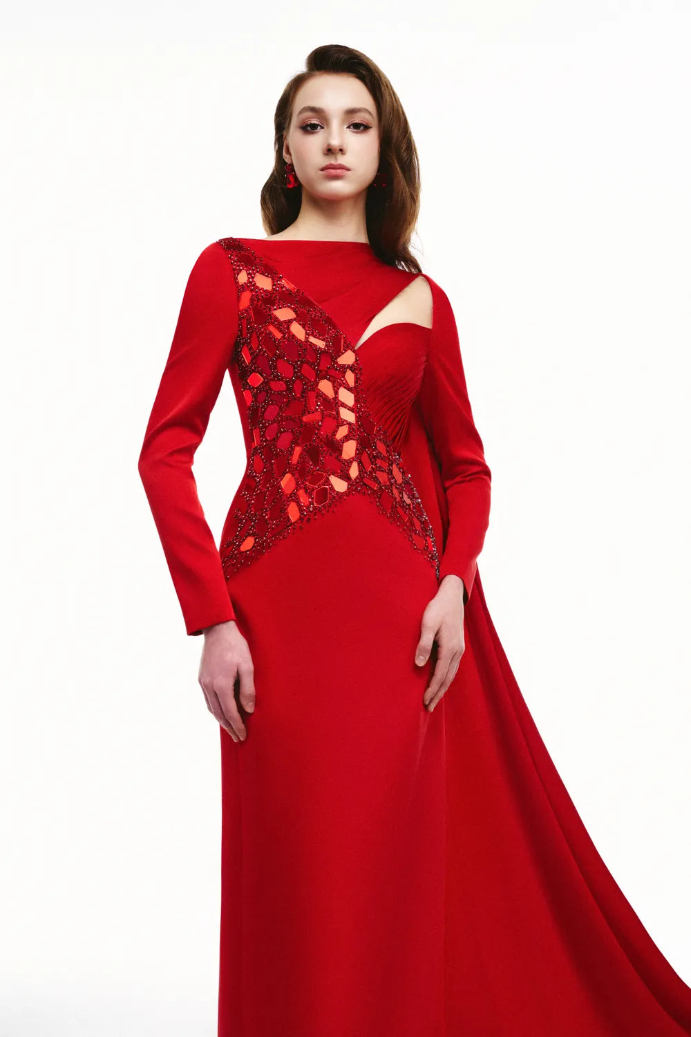Asymmetric Details Long Back Flap Straight Dress