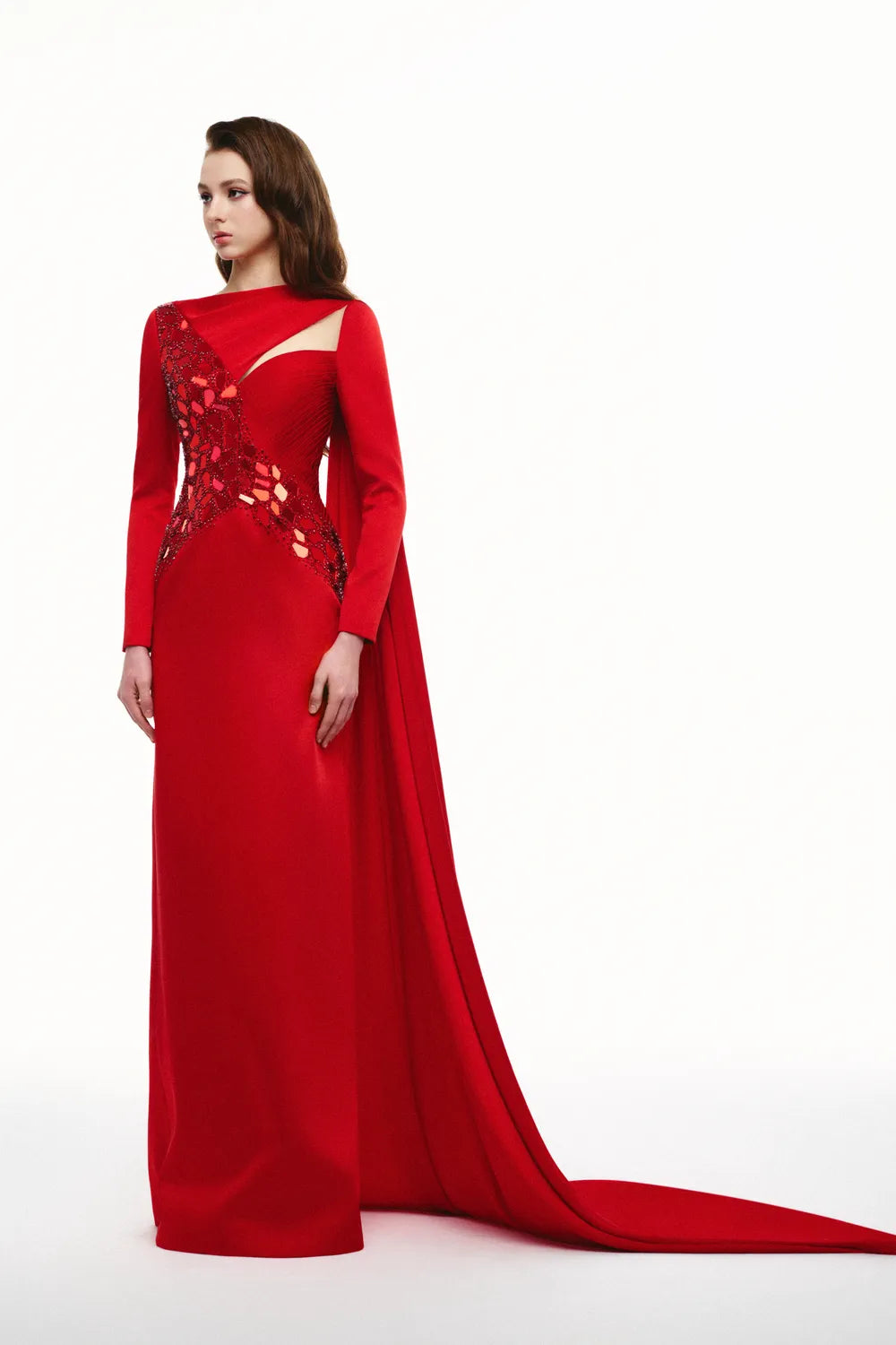 Asymmetric Details Long Back Flap Straight Dress