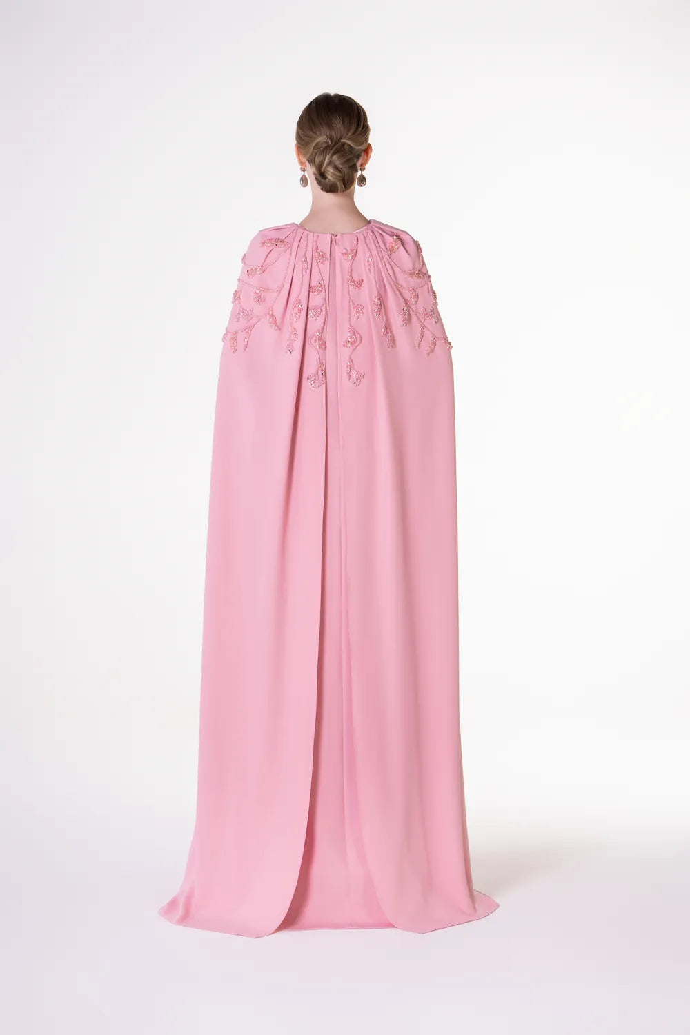 Draped Flared Long Cape Dress