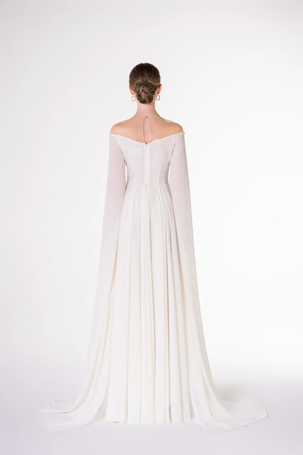 Round Neck Stylized Embellished Gathered Dress