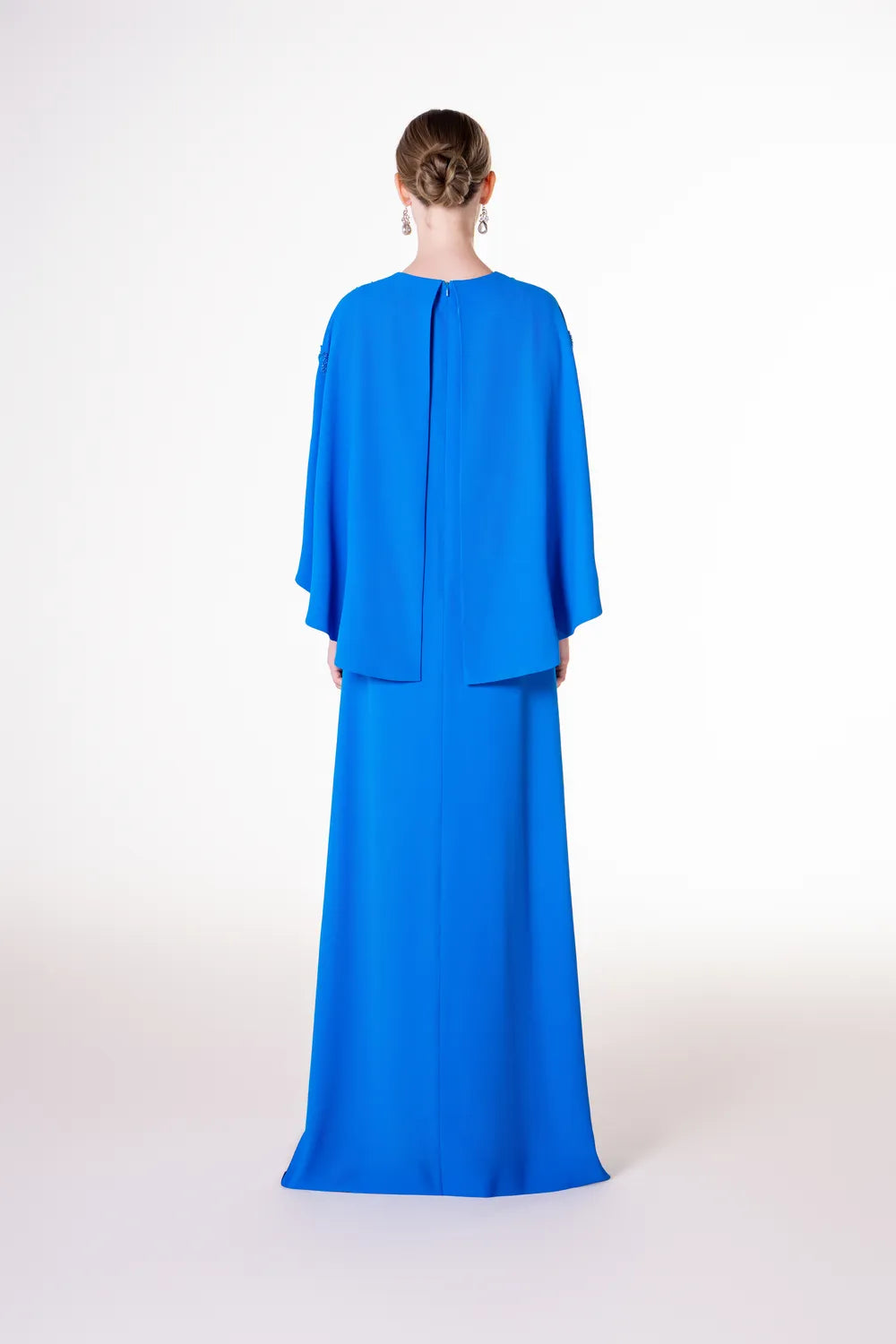 Wavy Short Cape Sleeve Dress