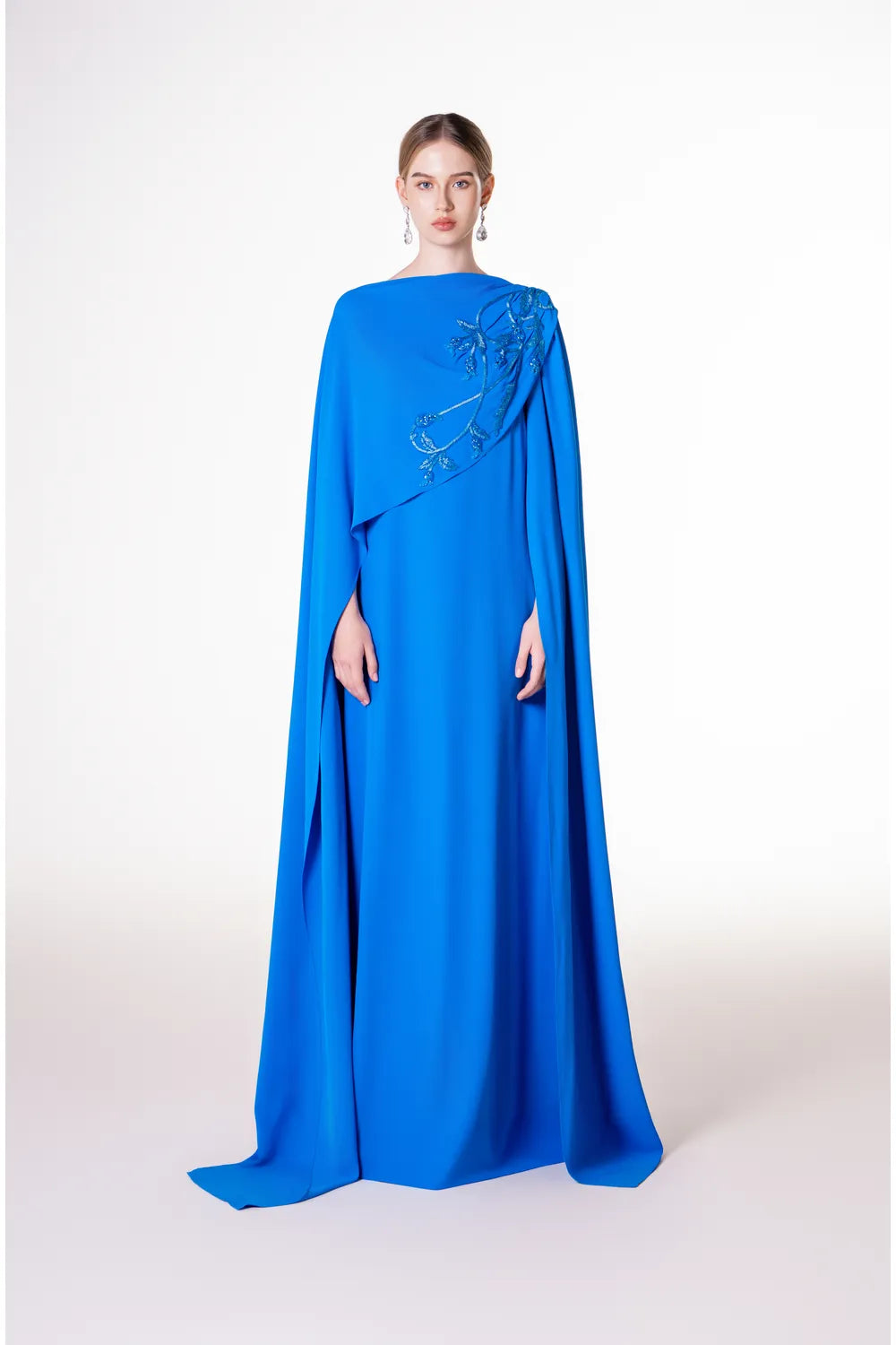 Cross Over Long Cape Dress