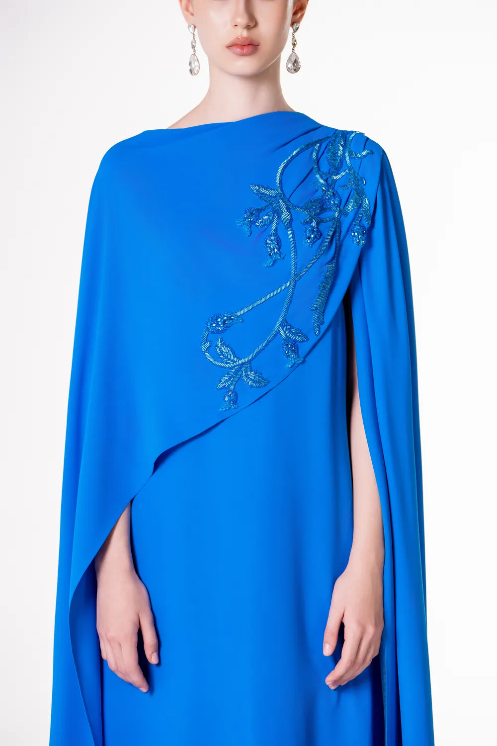 Cross Over Long Cape Dress