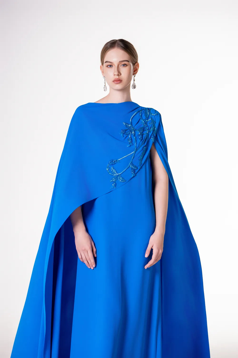 Cross Over Long Cape Dress