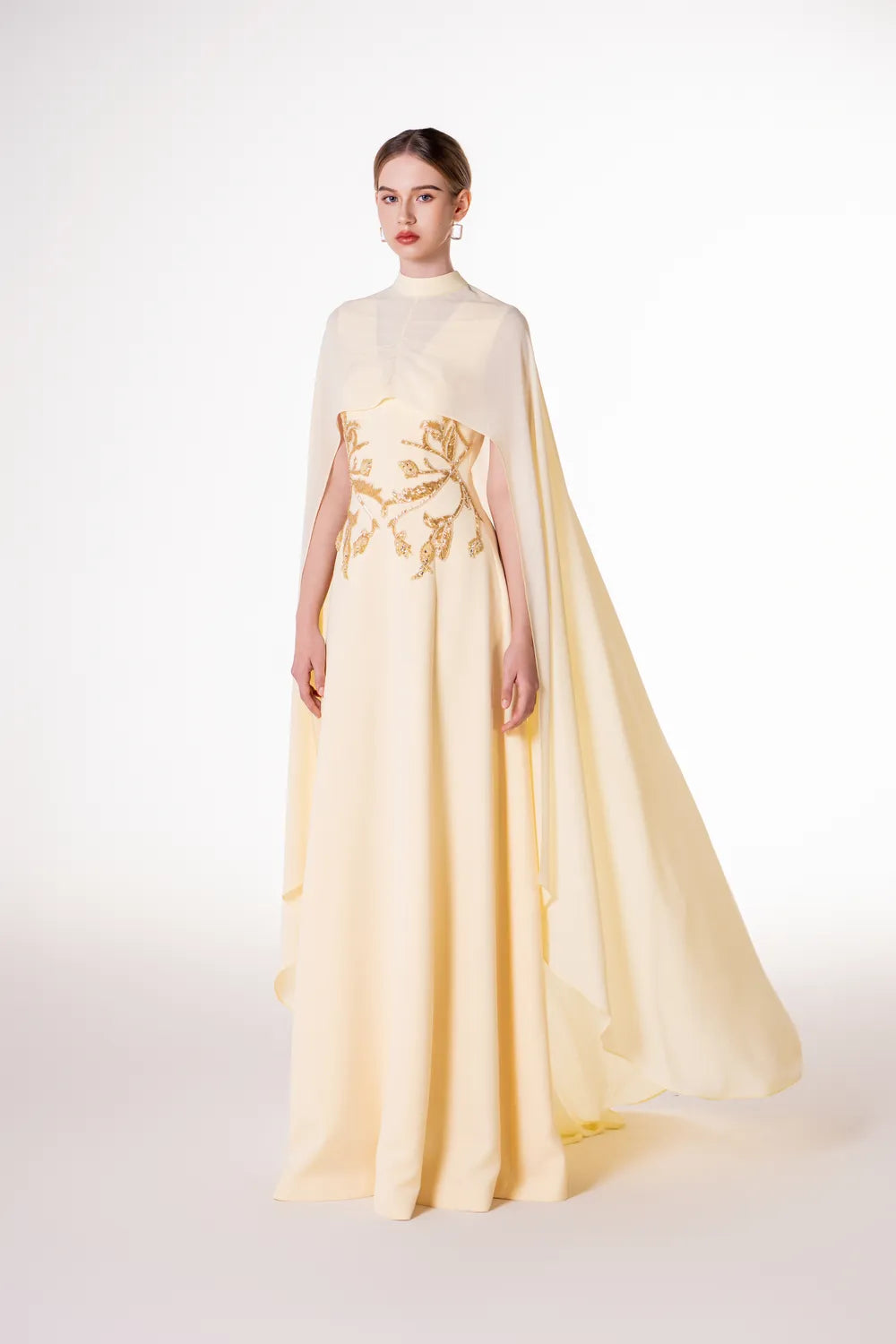 See-Through Long Back Flap A-line Dress