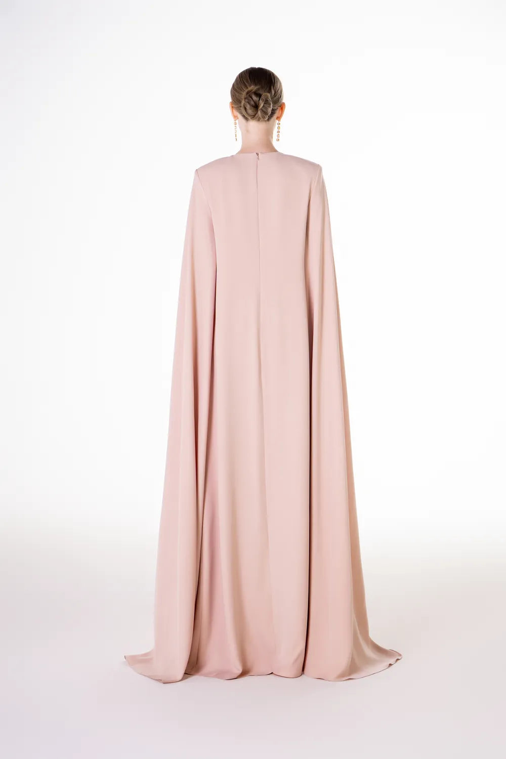 Flared Cape Sleeve Round Neck Flared Dress