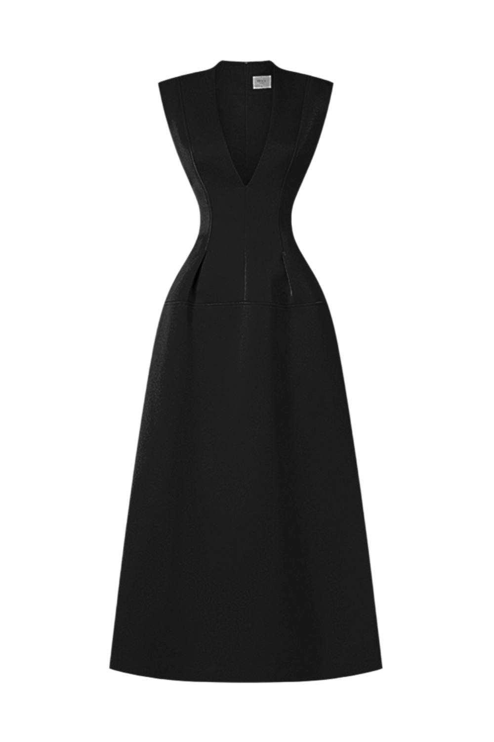 Sleeveless V-Neck Coat Midi Dress