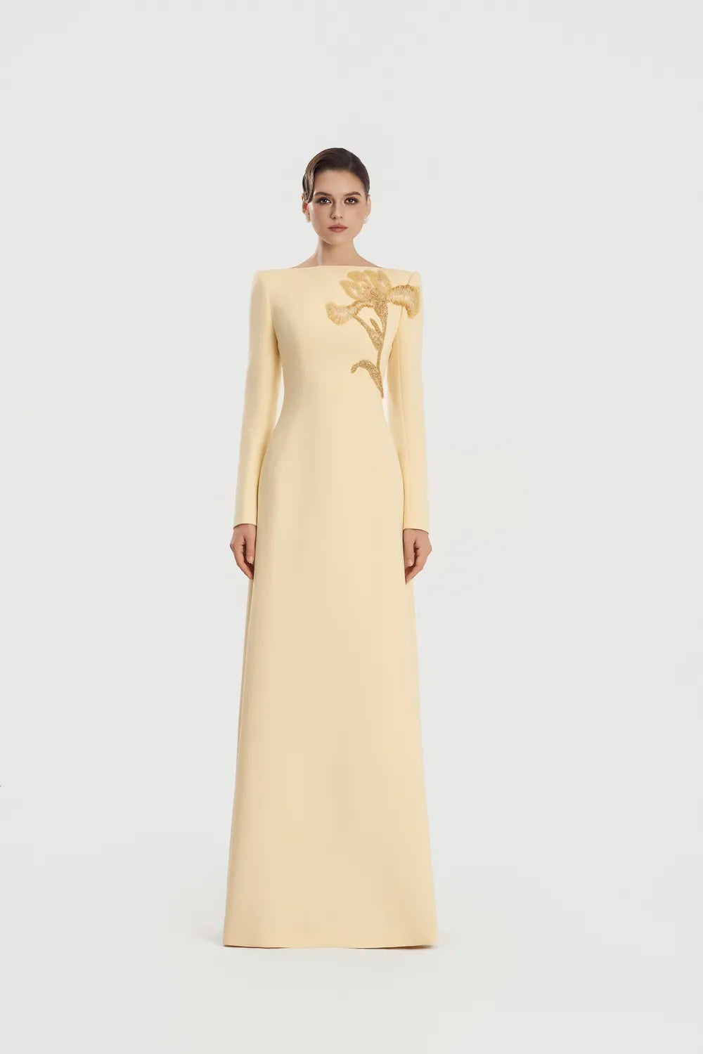 Boat Neck A-Line Dress - TRACY COUTURE
