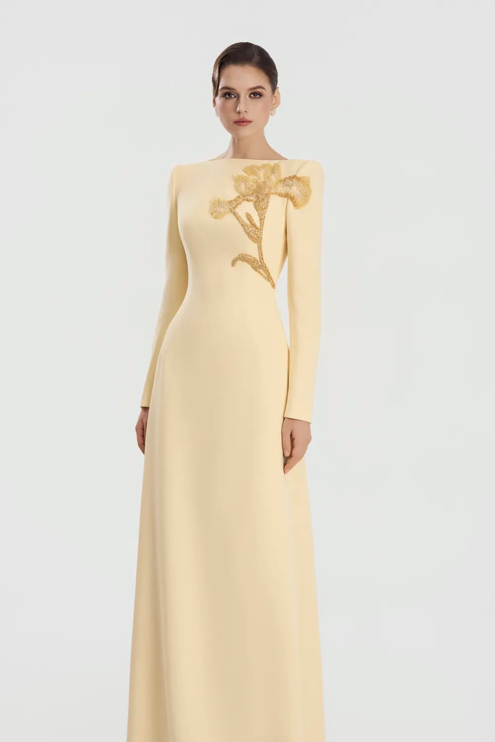 Boat Neck A-Line Dress - TRACY COUTURE