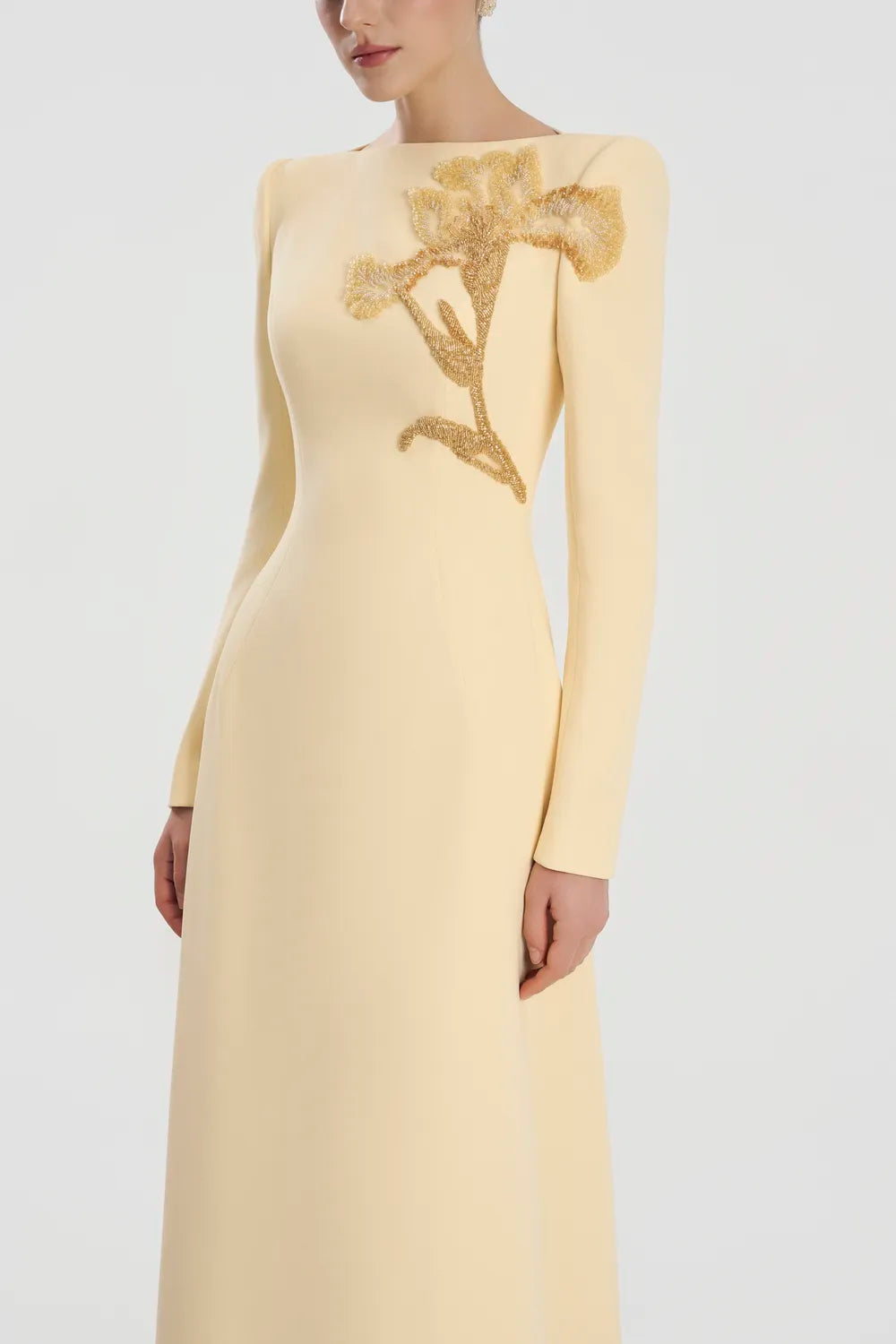 Boat Neck A-Line Dress - TRACY COUTURE