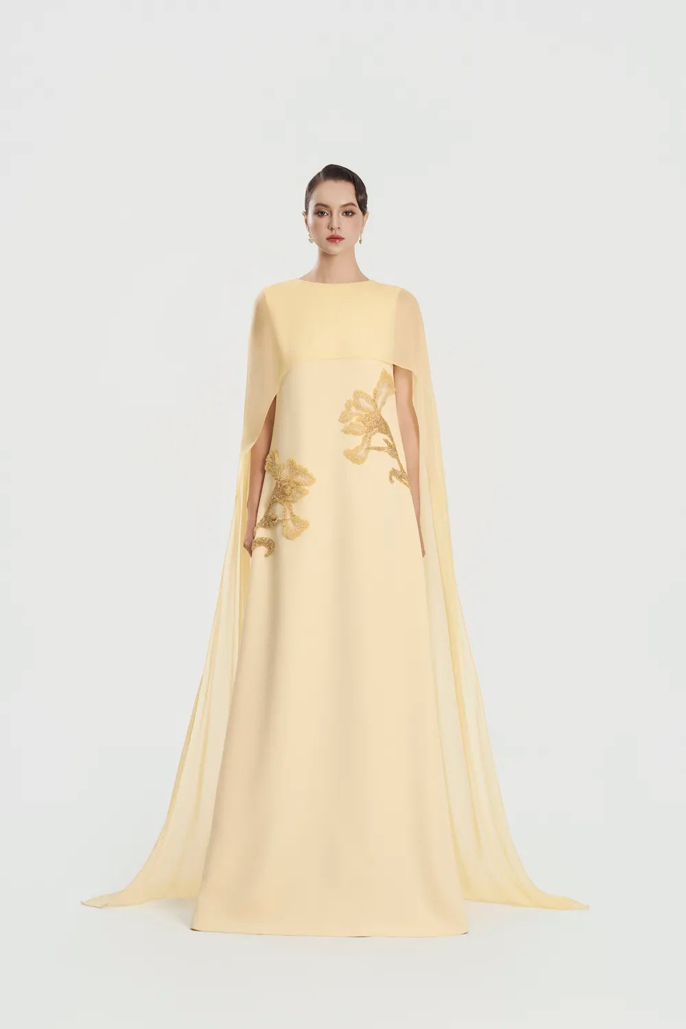 Double Floral Flared Cap Sleeve Dress - TRACY COUTURE