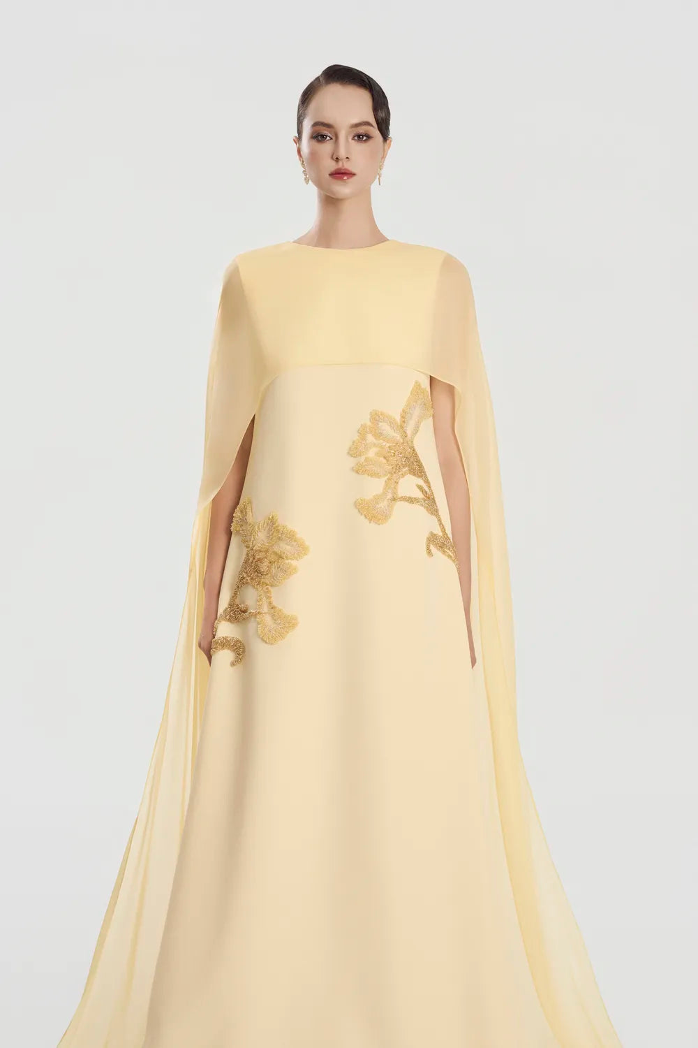 Double Floral Flared Cap Sleeve Dress - TRACY COUTURE