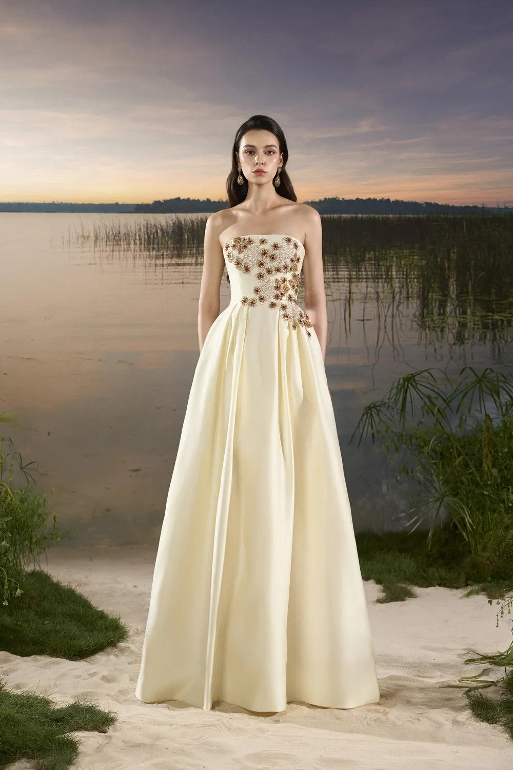 Strapless Puffy A-Line Dress - TRACY COUTURE