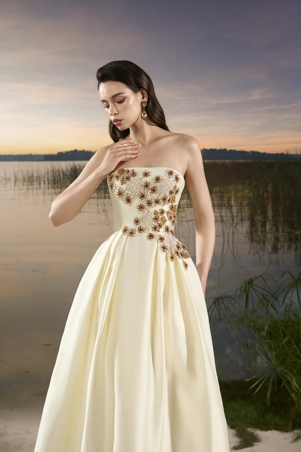 Strapless Puffy A-Line Dress - TRACY COUTURE