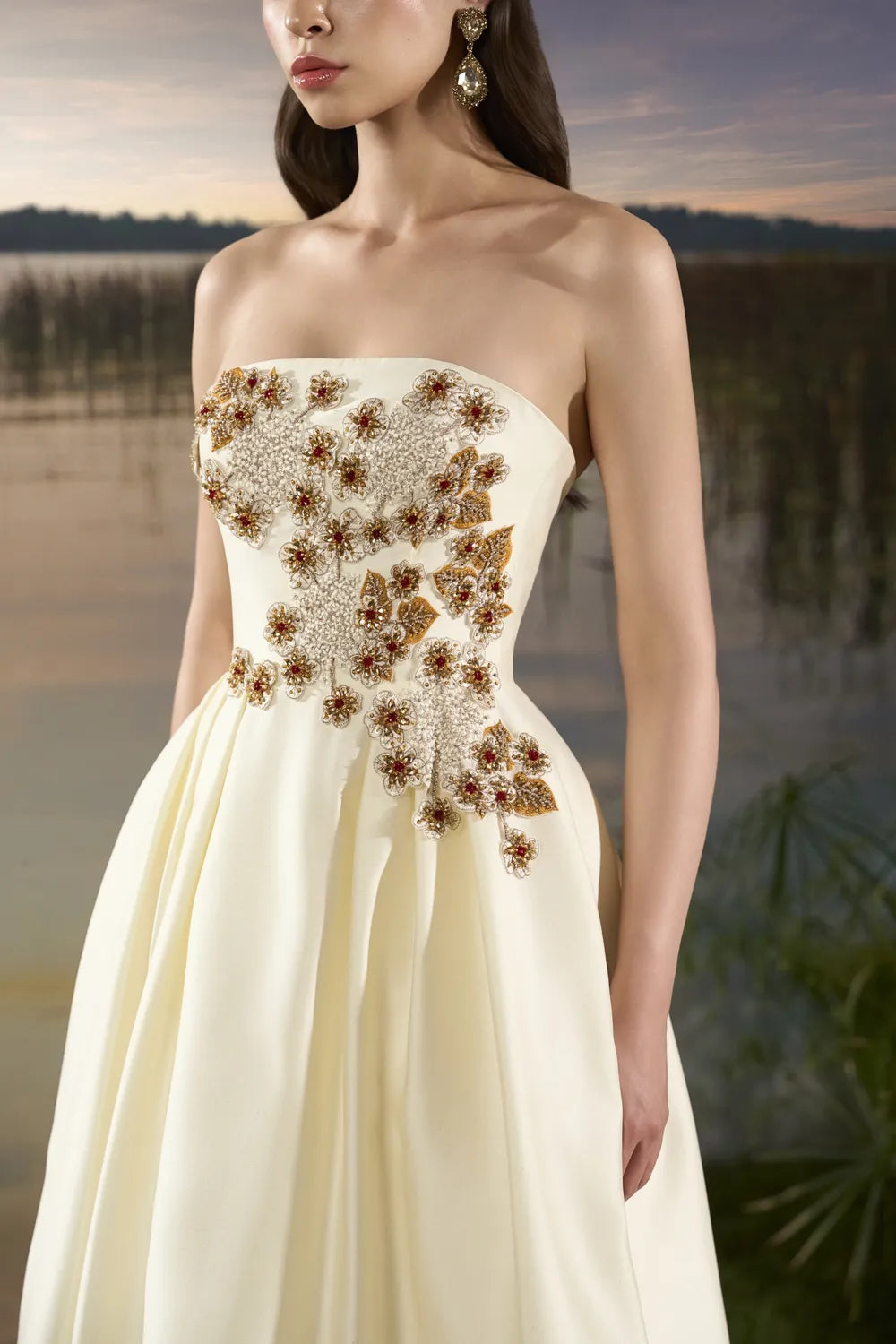 Strapless Puffy A-Line Dress - TRACY COUTURE