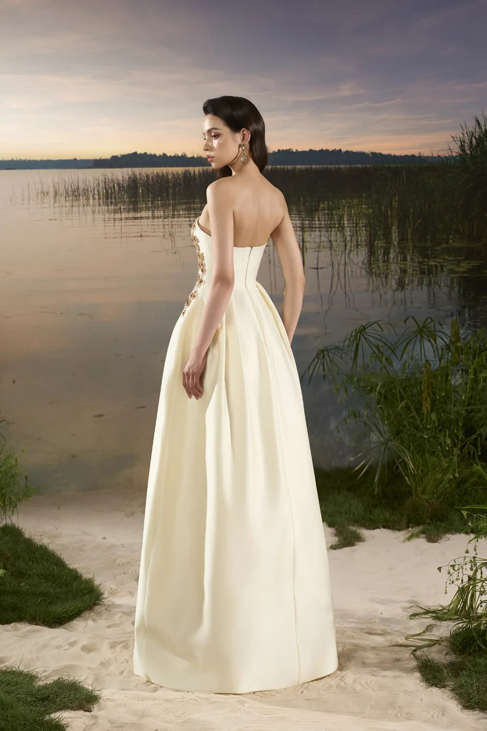 Strapless Puffy A-Line Dress - TRACY COUTURE