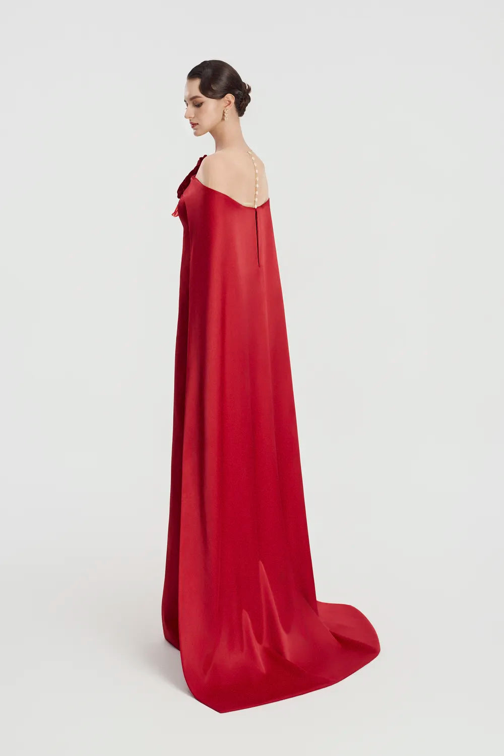 3D Floral Long Flap Straight Dress - TRACY COUTURE