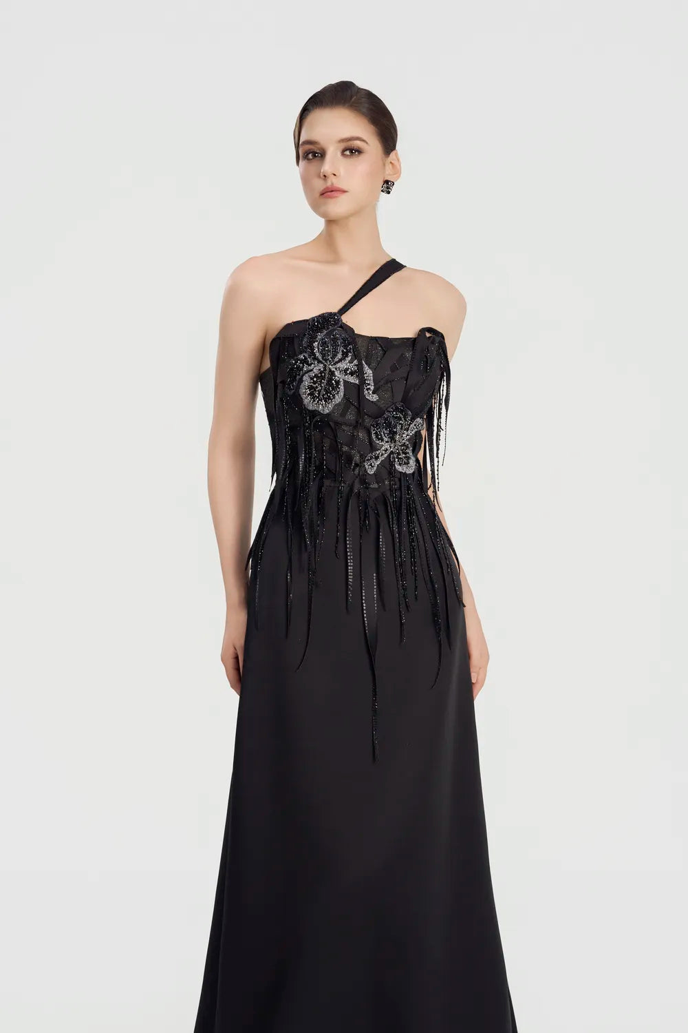 Asymmetric Single Strap A-Line Dress – TRACY COUTURE