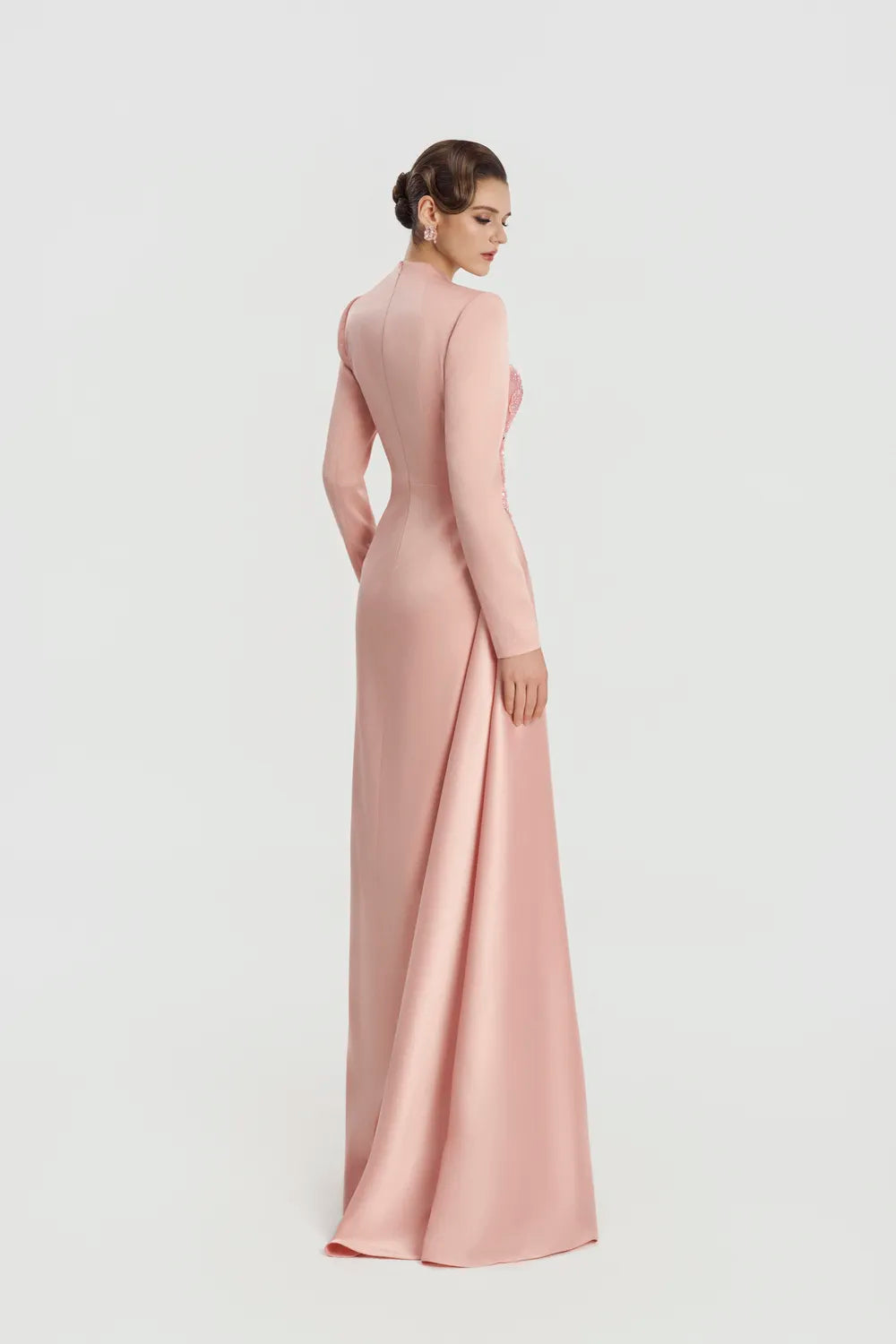 Chest Cut-Out Side Draped Dress - TRACY COUTURE
