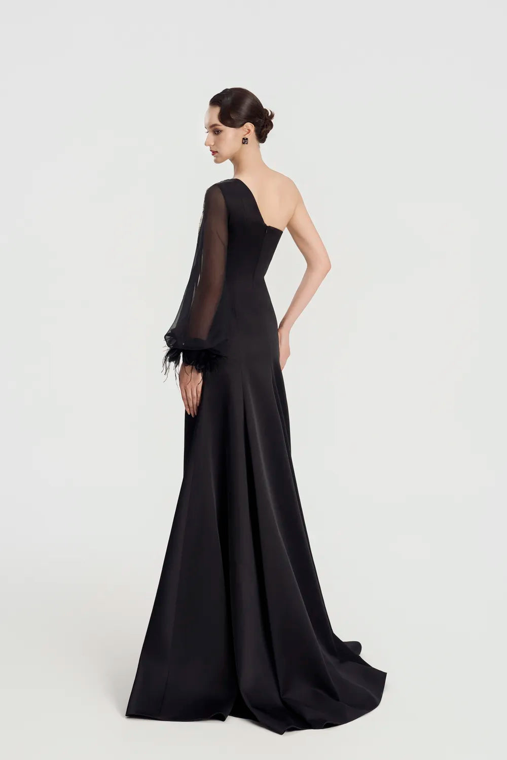 One Puffy Sleeve Flared A-Line Dress - TRACY COUTURE