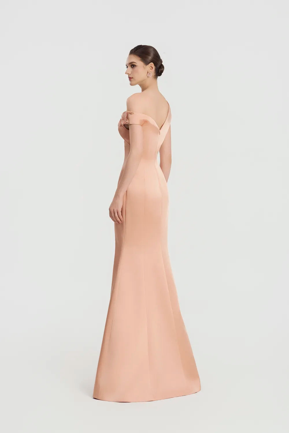 Asymmetric Sleeve Mermaid Dress - TRACY COUTURE