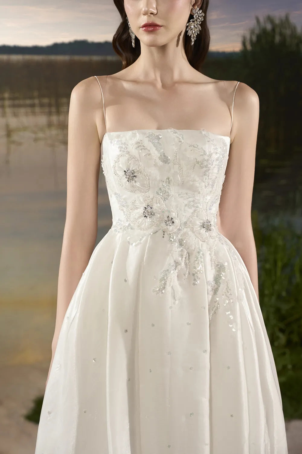 Spaghetti Strap Puffy Dress - TRACY COUTURE