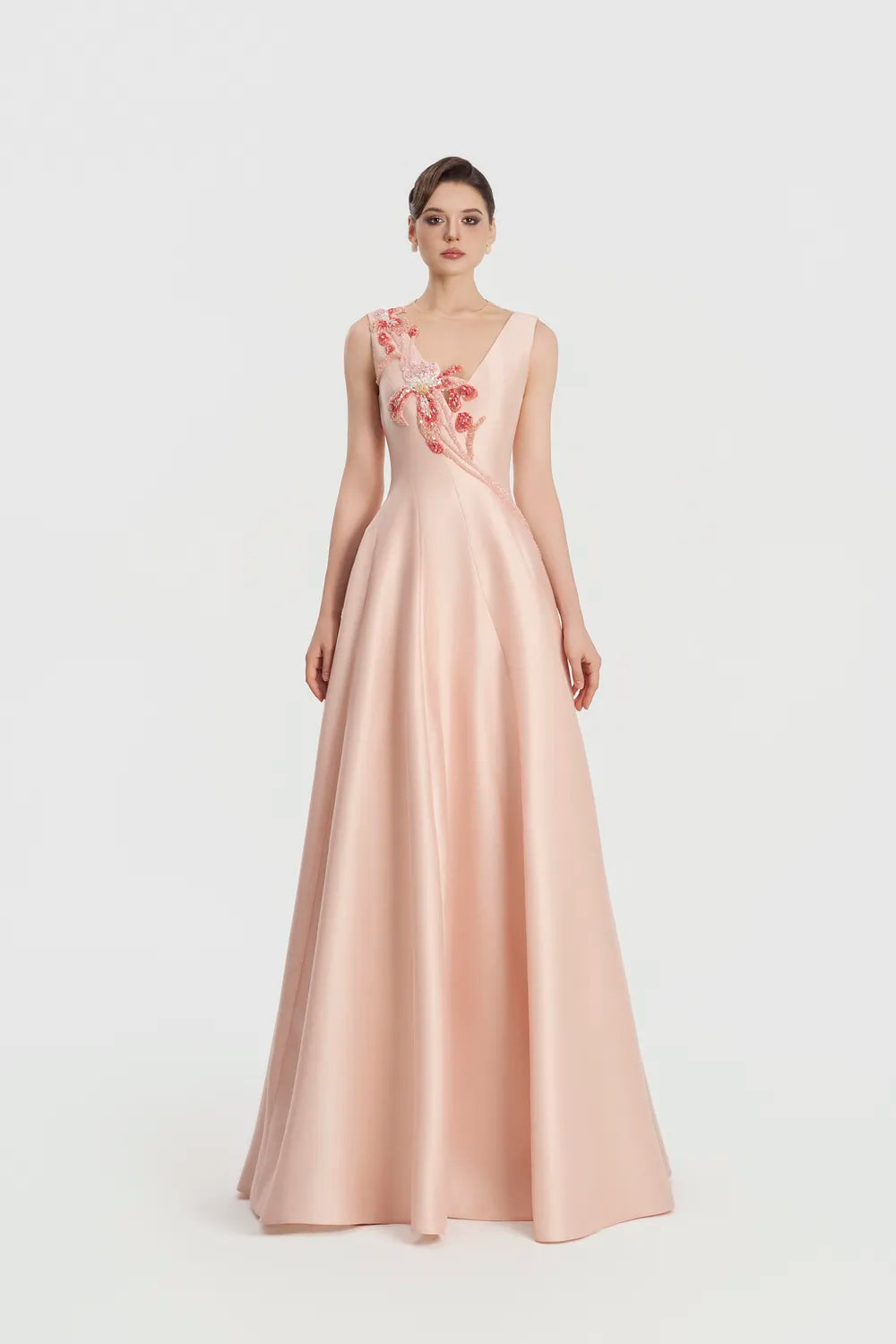 Strappy V-Chest Flared A-line Dress - TRACY COUTURE