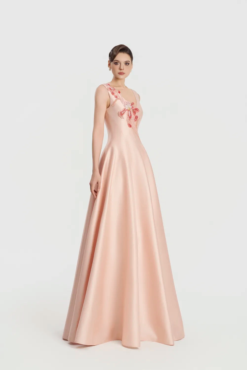 Strappy V-Chest Flared A-line Dress - TRACY COUTURE