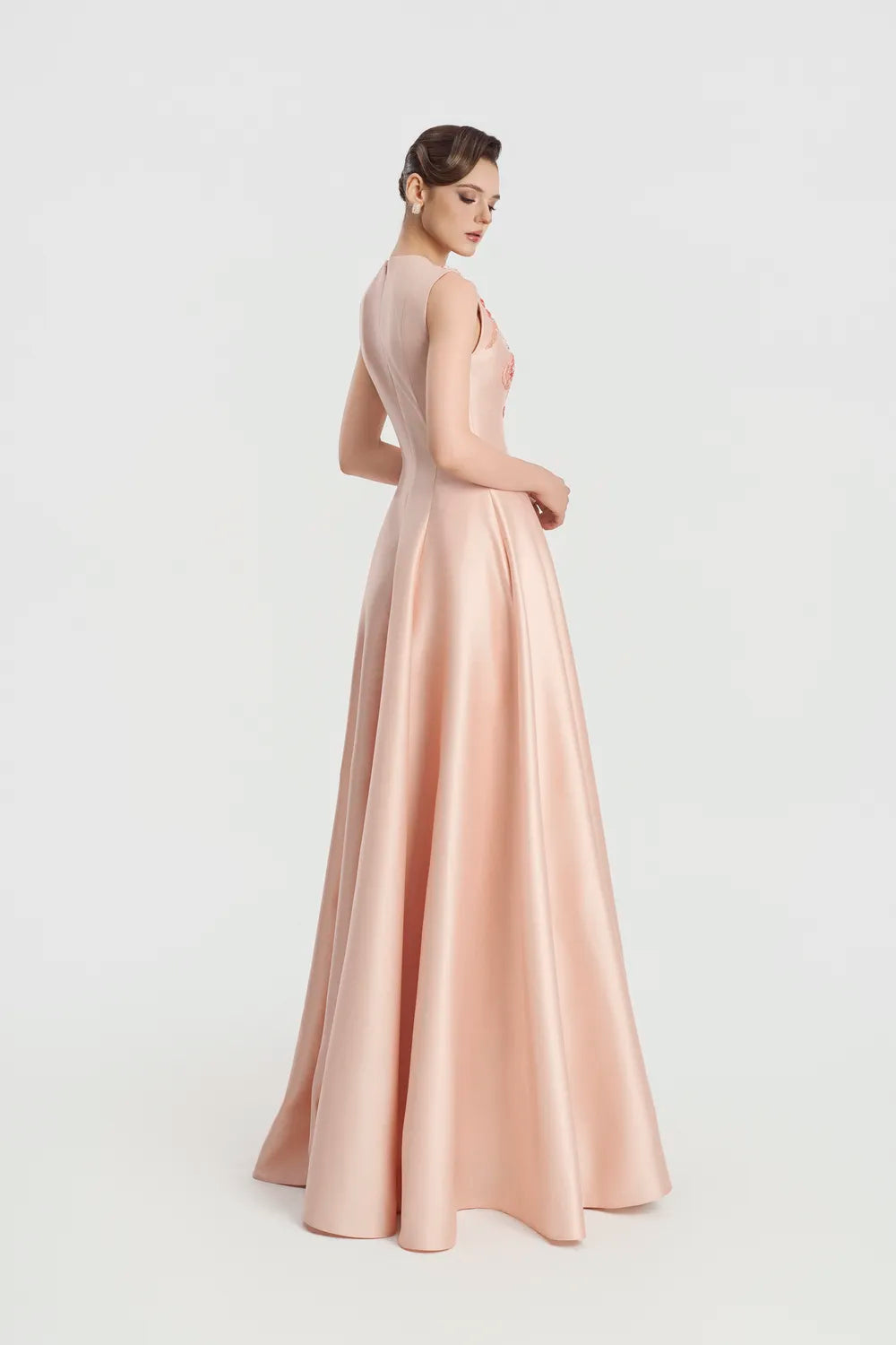 Strappy V-Chest Flared A-line Dress - TRACY COUTURE