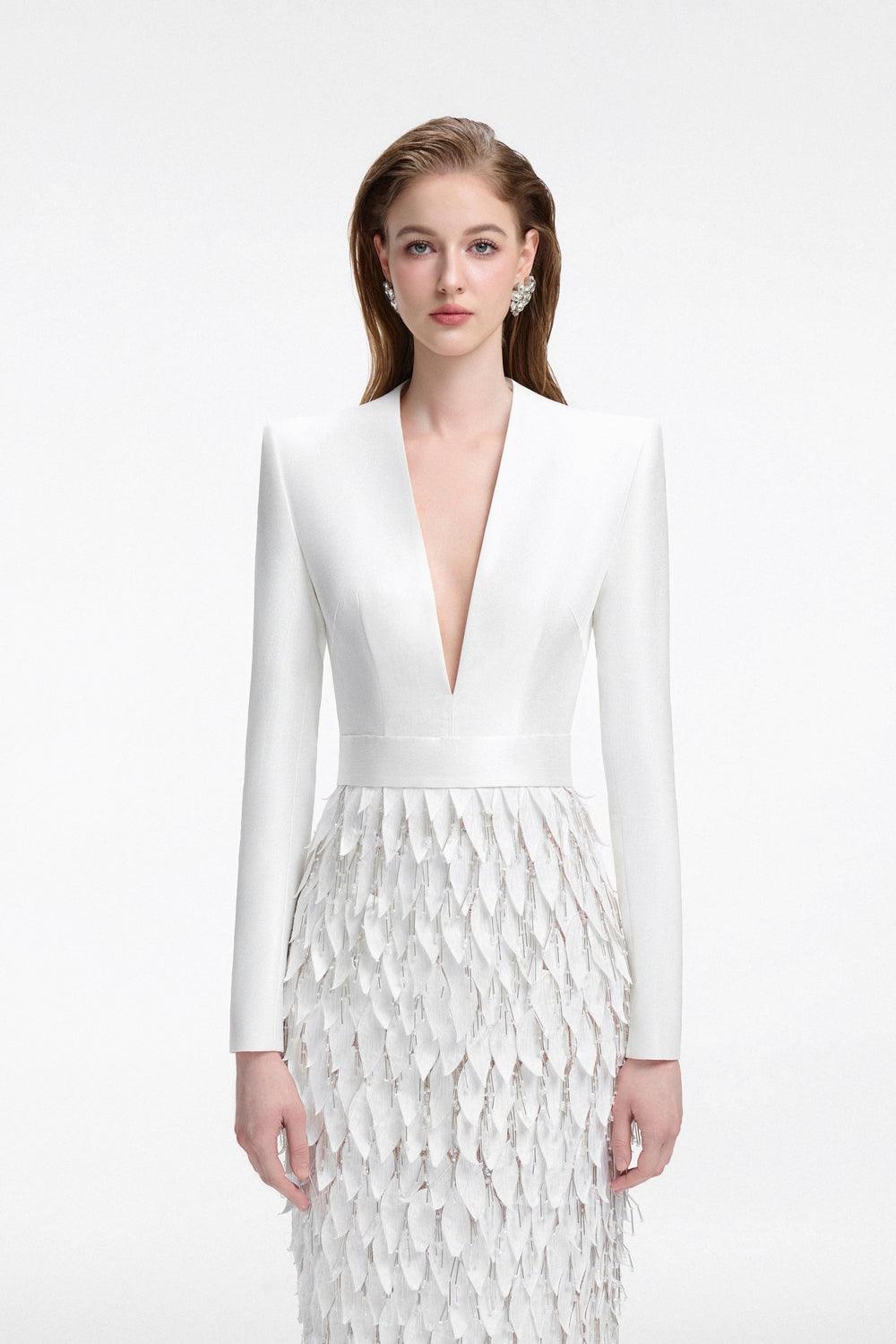 Long Sleeve Layered Leaf Dress