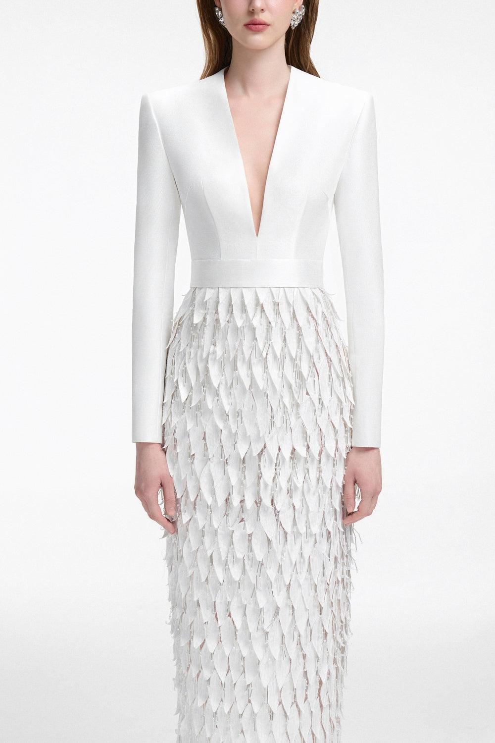 Long Sleeve Layered Leaf Dress