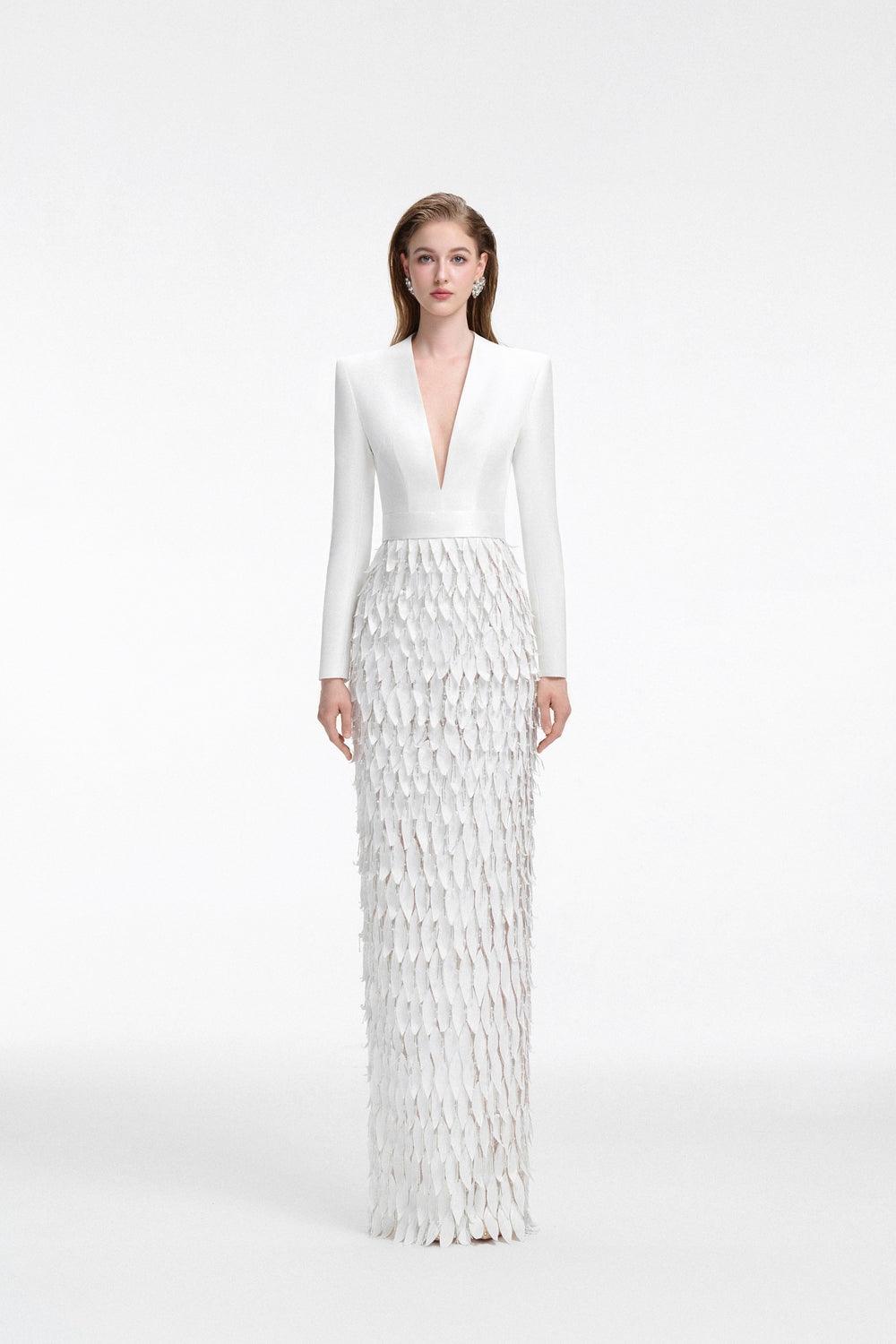 Long Sleeve Layered Leaf Dress