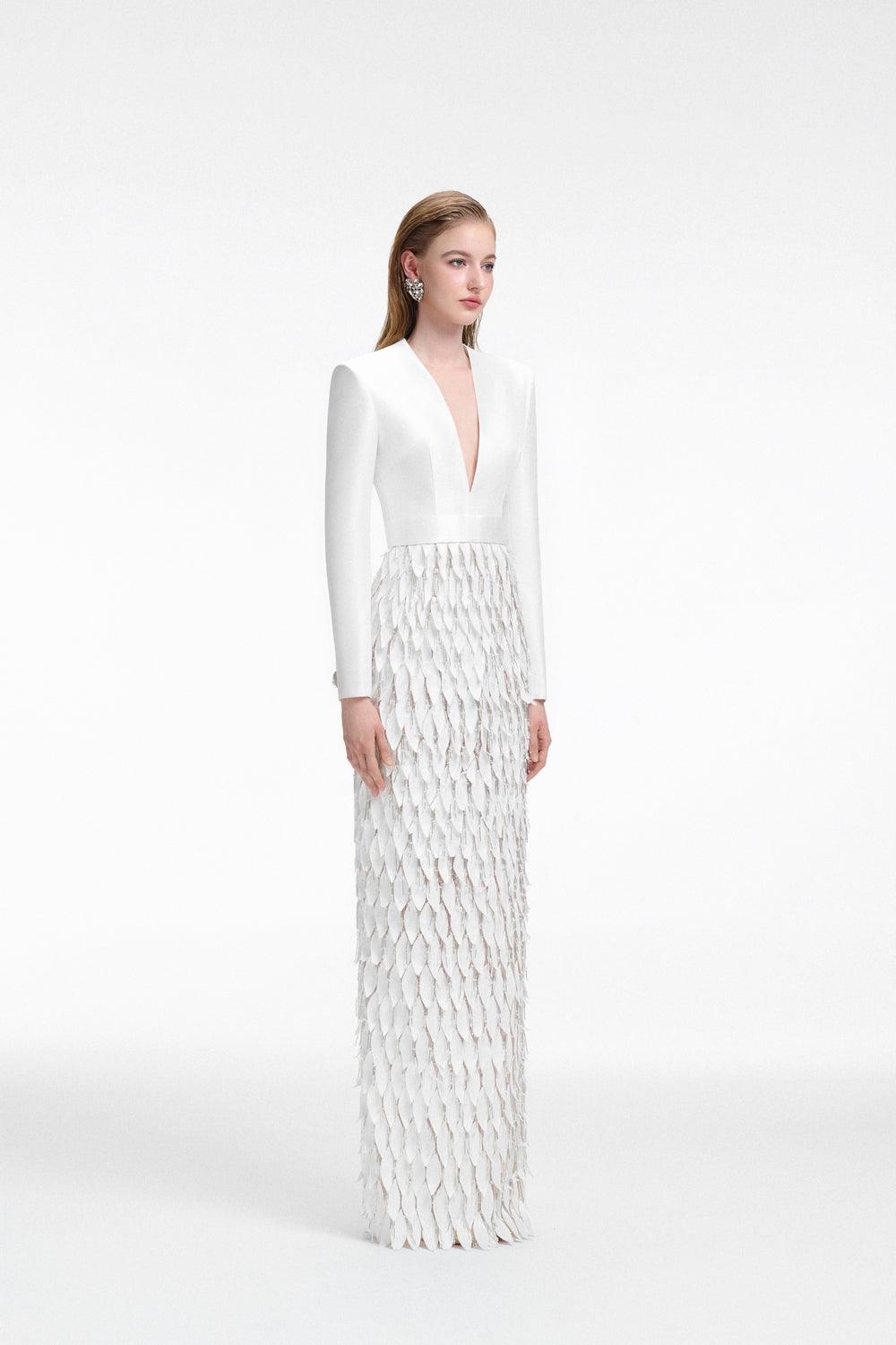 Long Sleeve Layered Leaf Dress