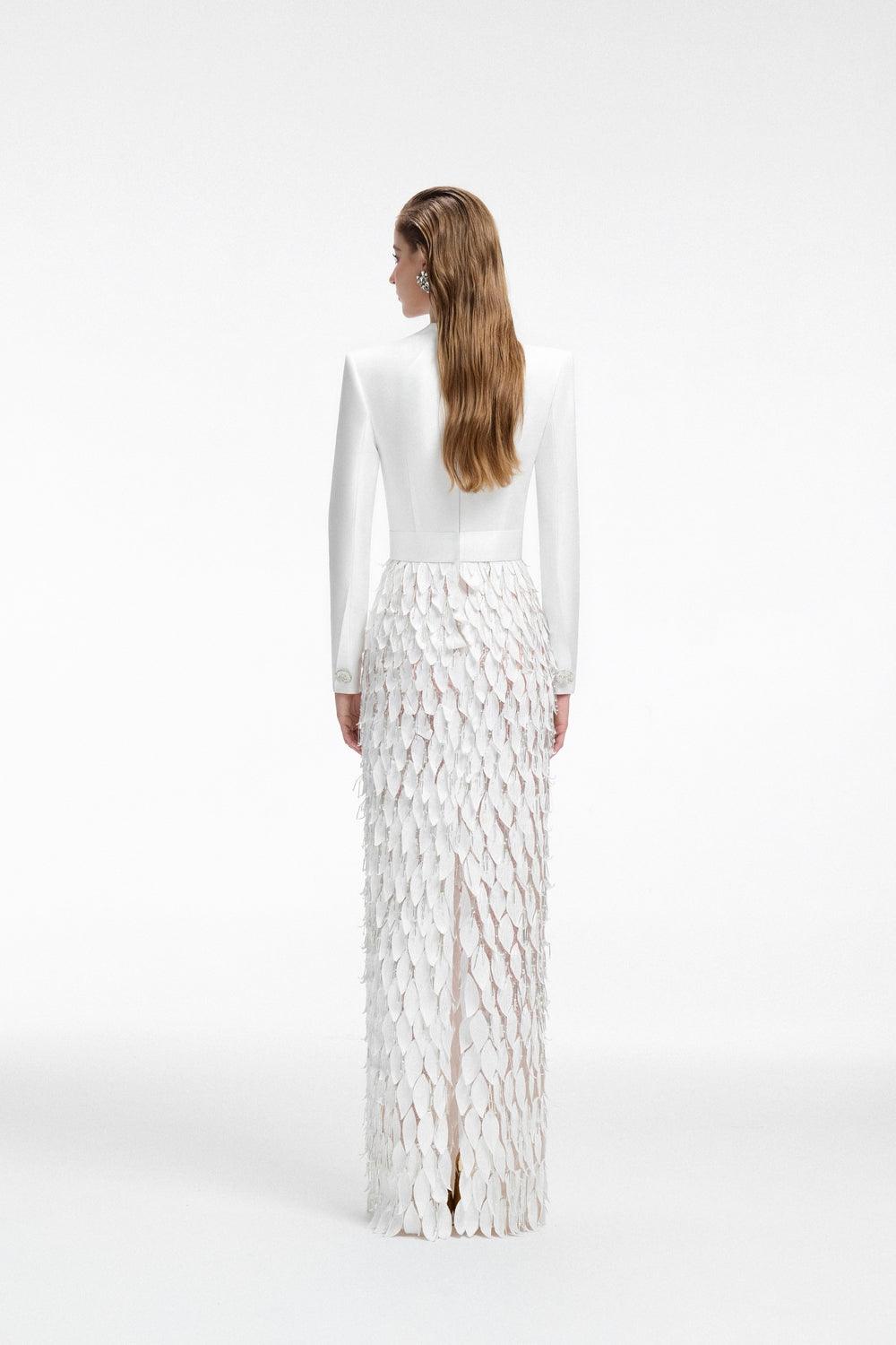 Long Sleeve Layered Leaf Dress