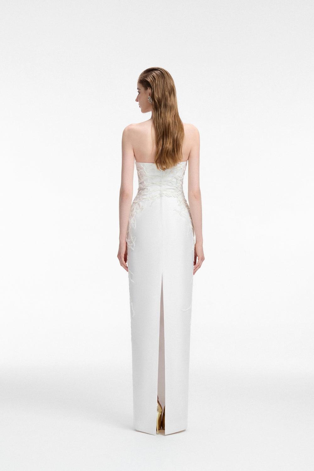 Crystal Embellished Dress With Scarf Set