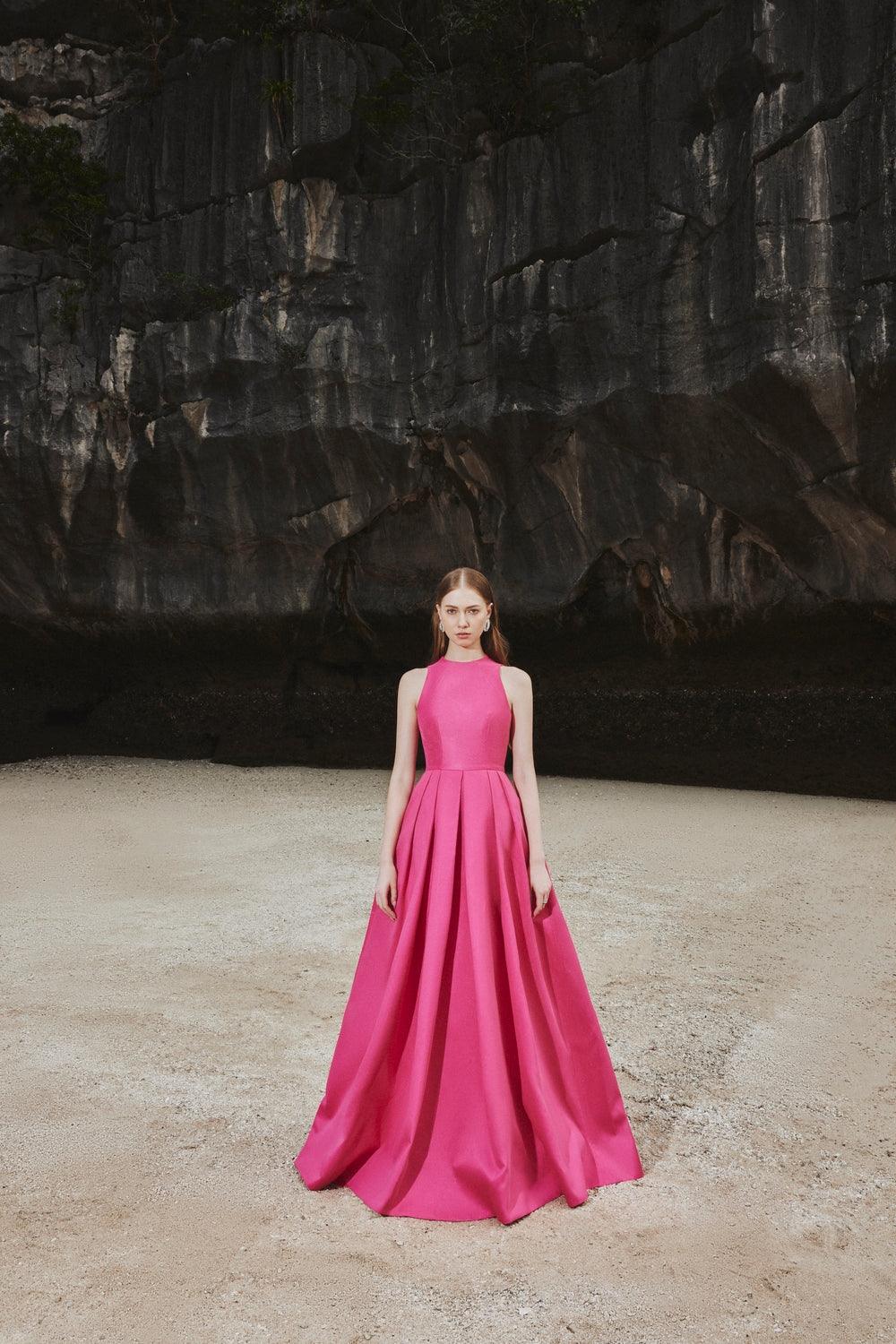 High Neck Sleeveless Floor Length Dress