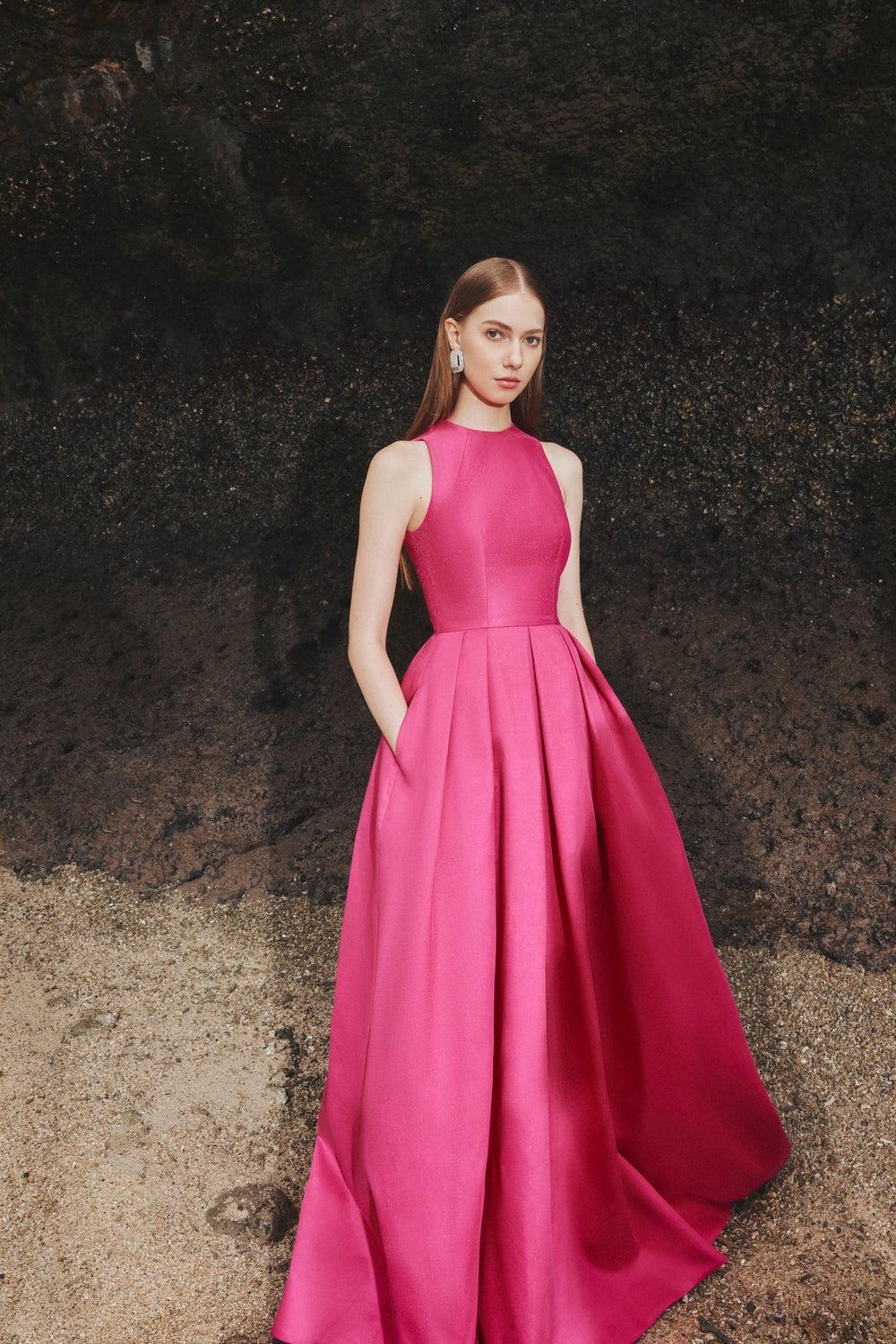 High Neck Sleeveless Floor Length Dress