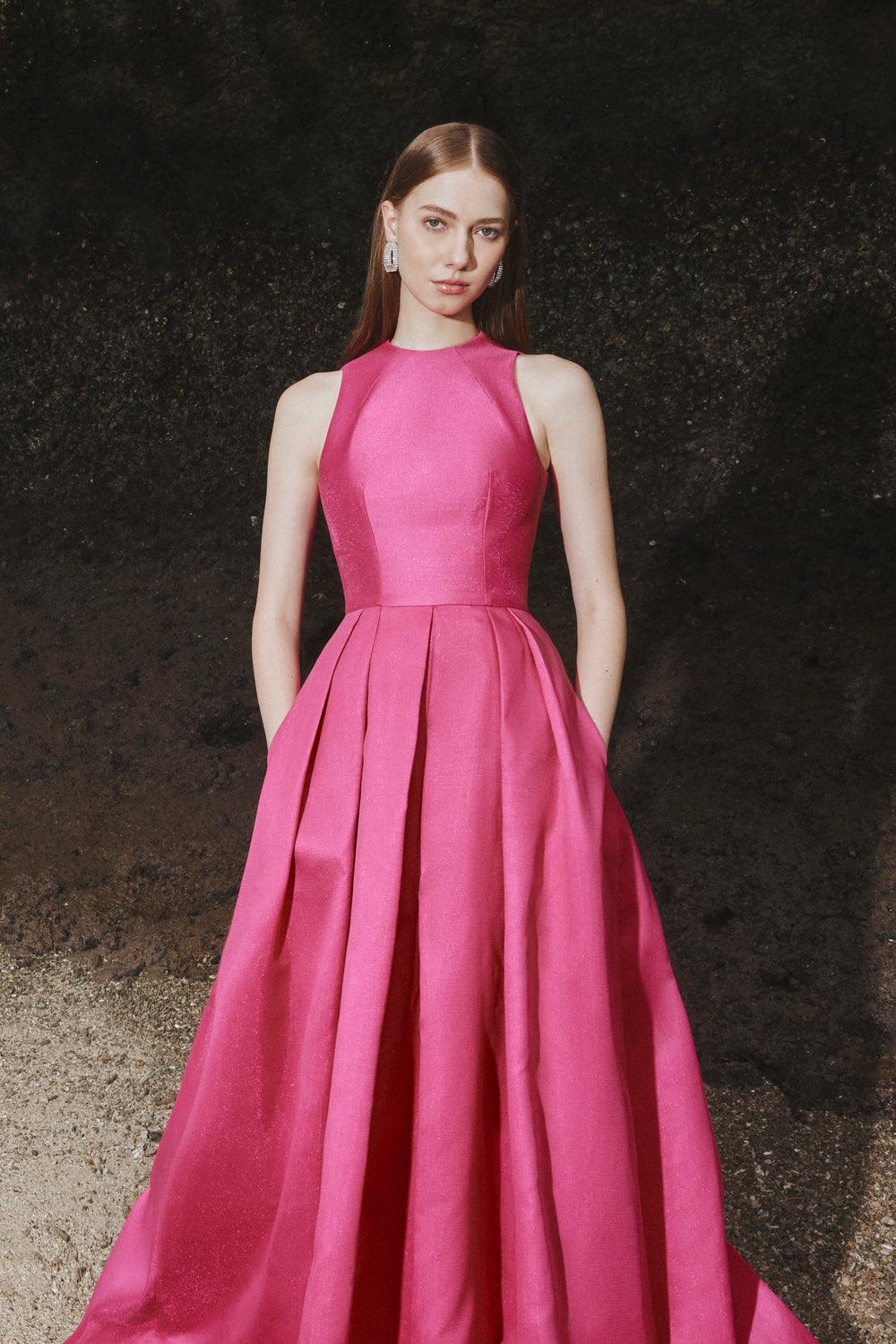 High Neck Sleeveless Floor Length Dress