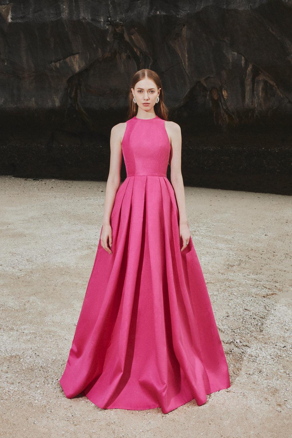 High Neck Sleeveless Floor Length Dress