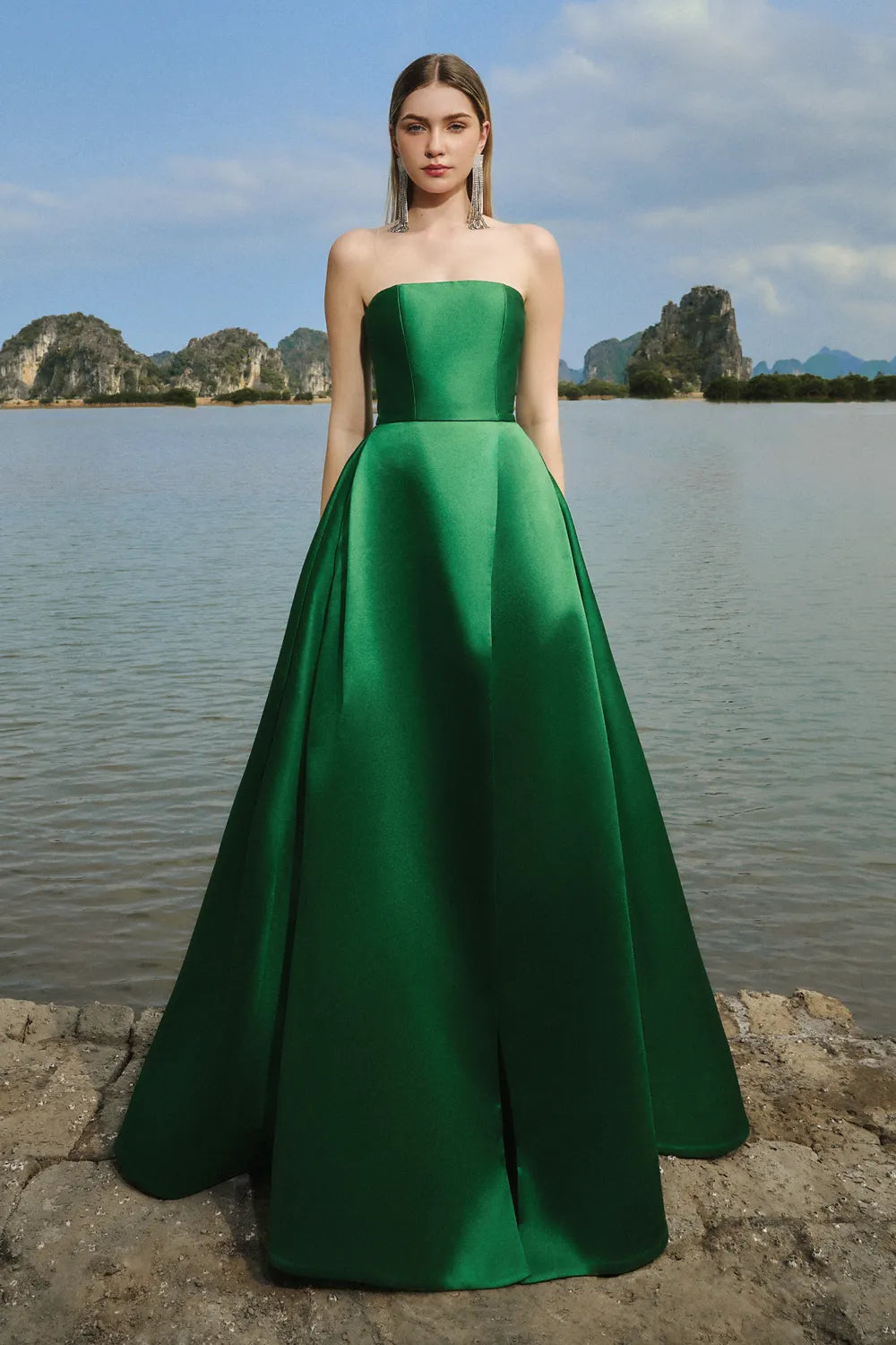 Strapless A-Line Full Dress