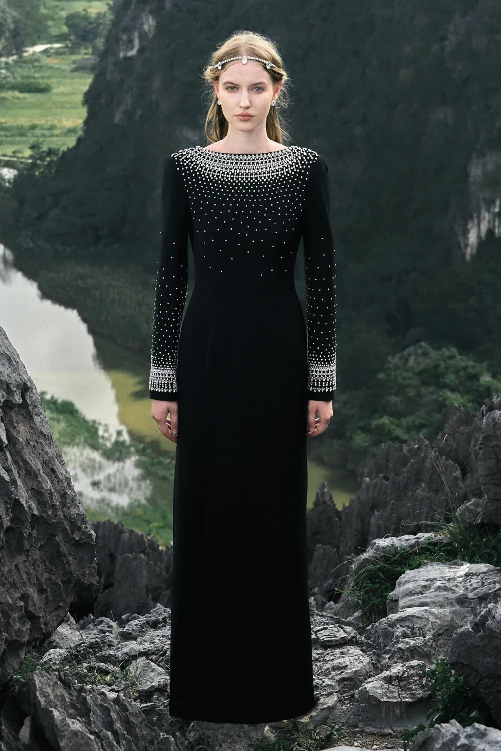 Mesmerizingly Stone Embellished Dress - TRACY COUTURE