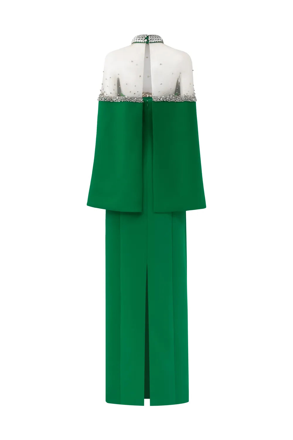 Strapless Straight Dress With See-Through Shoulder Cape Set