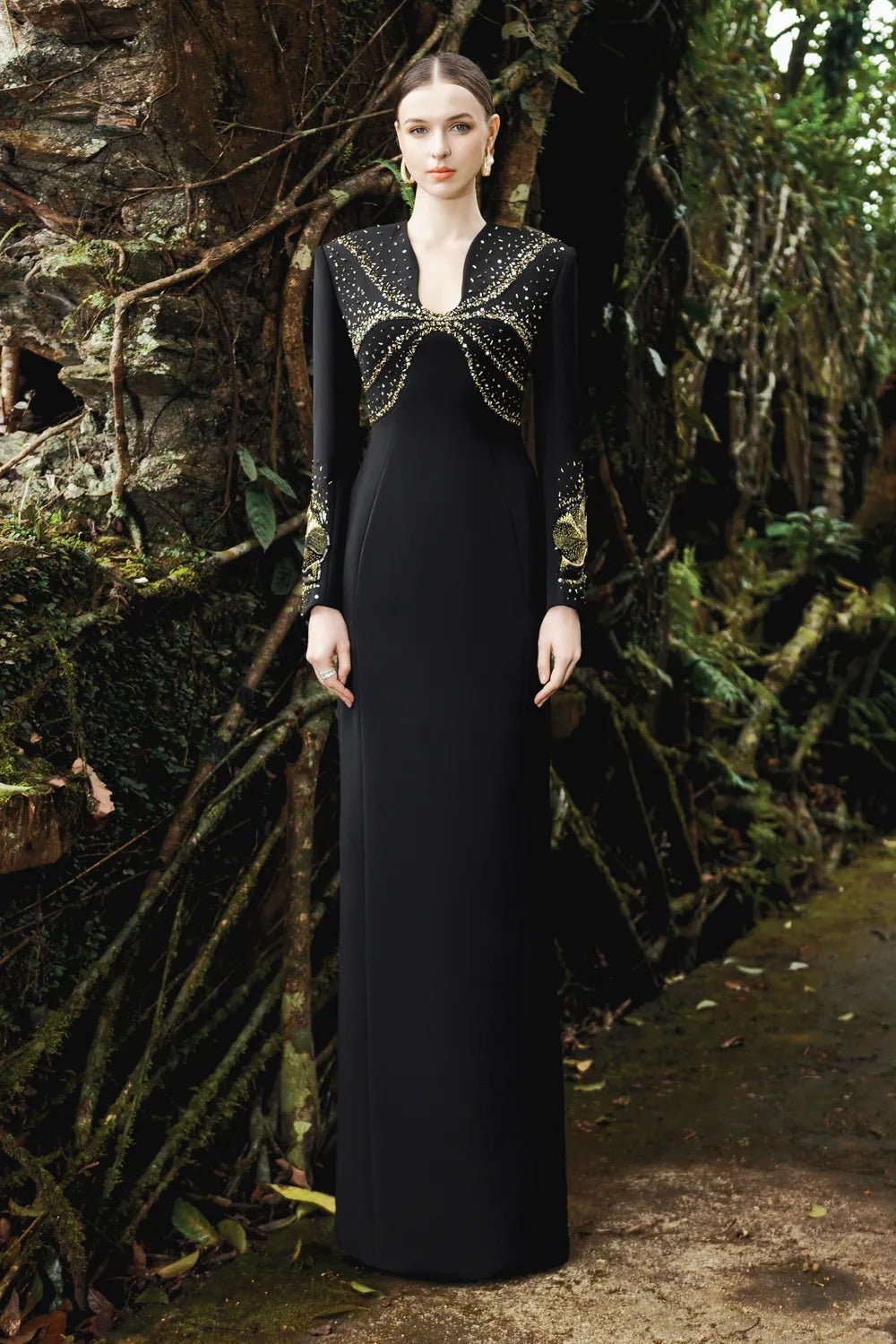 Orchid Embellished Stylized Neck Dress