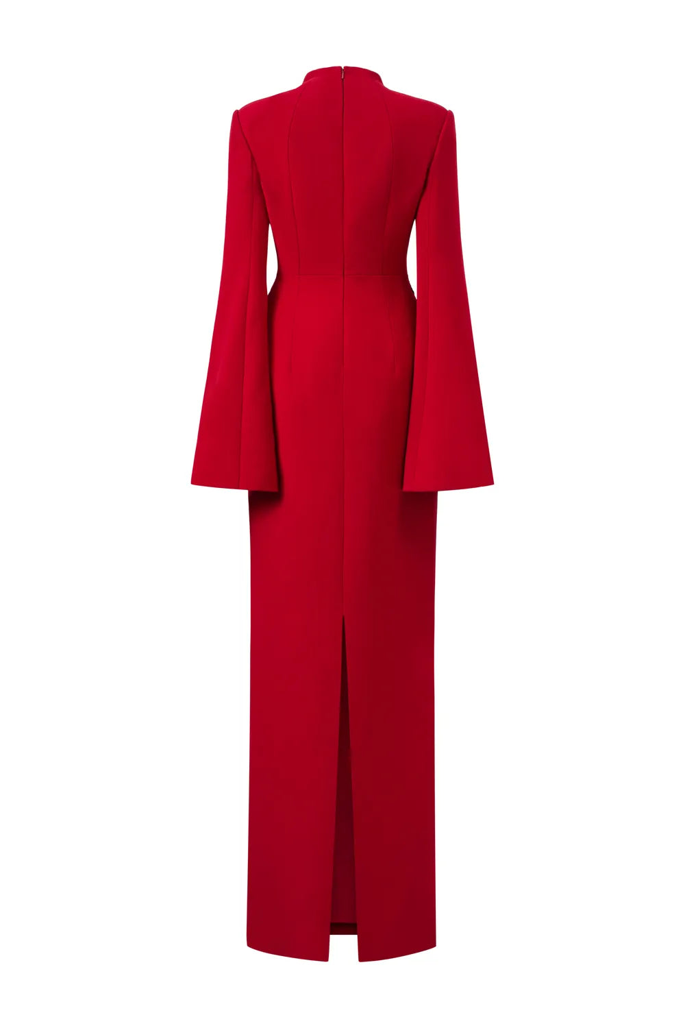 Cape Sleeve Back Slit Dress