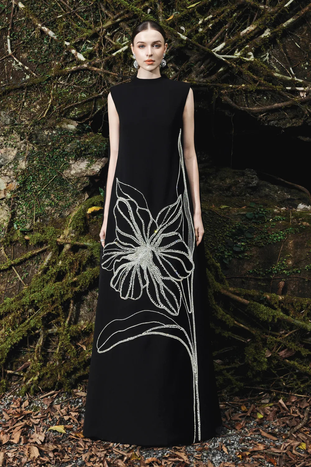 Sleeveless High Neck A-Line Dress