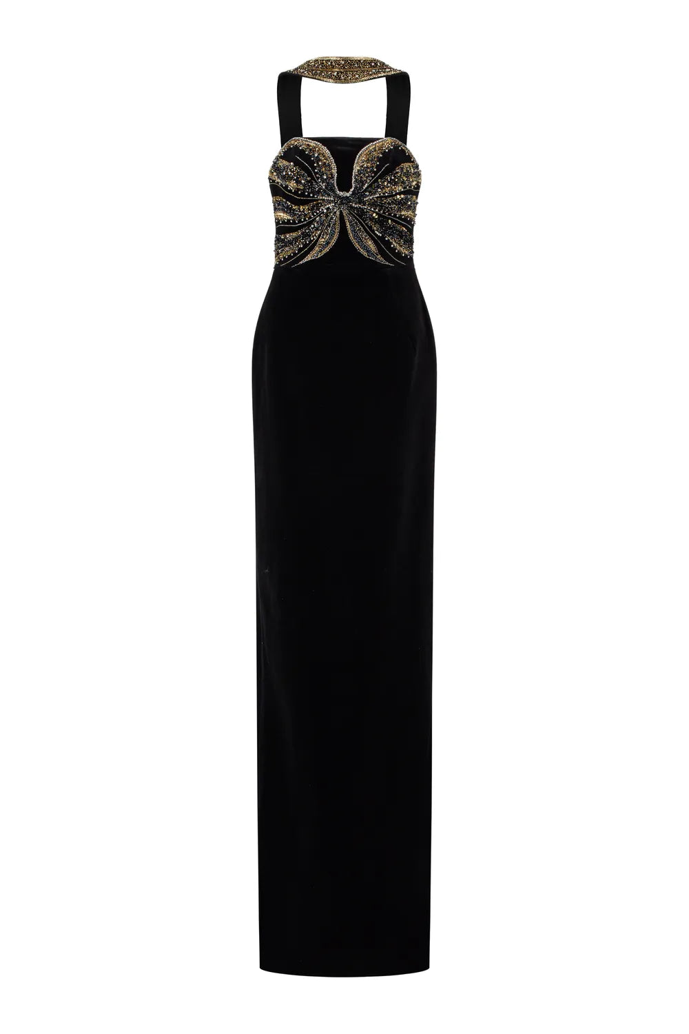 Stylized Strappy Crystal Embellished Dress