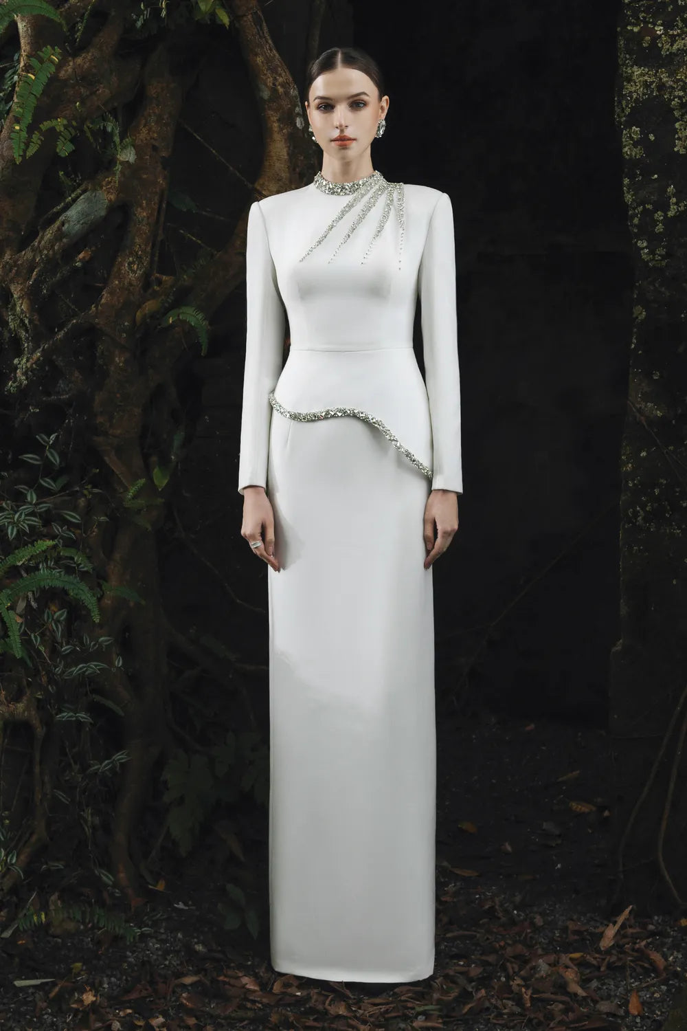 Stylized Crystal Embellished Dress