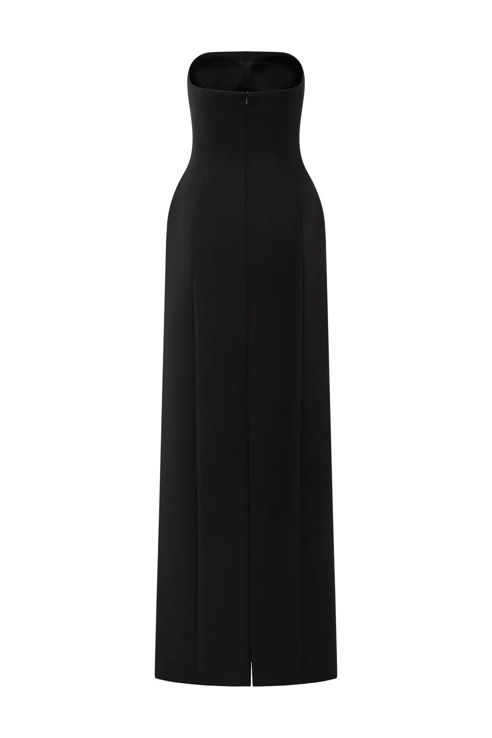 Stylized Sleeve Slit Long Cape With Straight Strapless Basic Dress Set XXL / Black Stylized Sleeve Slit Long Cape With Straight Strapless Basic Dress Set XXL / Black